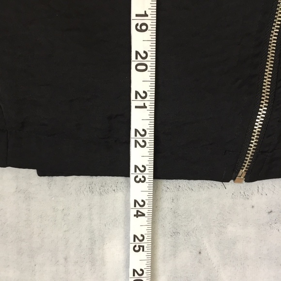 Cross Front Top Womens 22 Snaps Angled Zipper Black Poly Lightweight Pockets - Picture 12 of 13